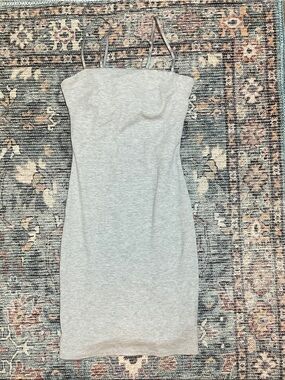 Heather Gray Spaghetti Strap Bodycon Mini Dress